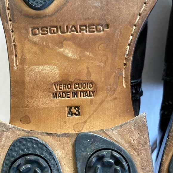DSQUARED2 Men’s Leather Wingtip Oxfords Golf Shoes Size 43 main image 8